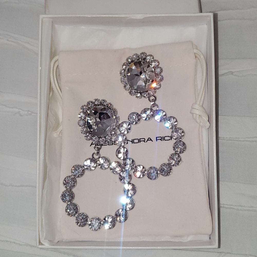 Alessandra Rich Crystal Circle Earrings
